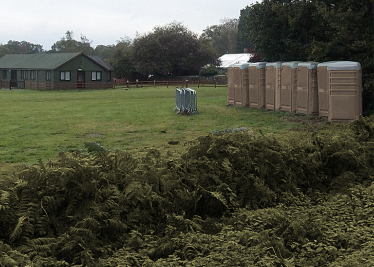 Portable toilets on site